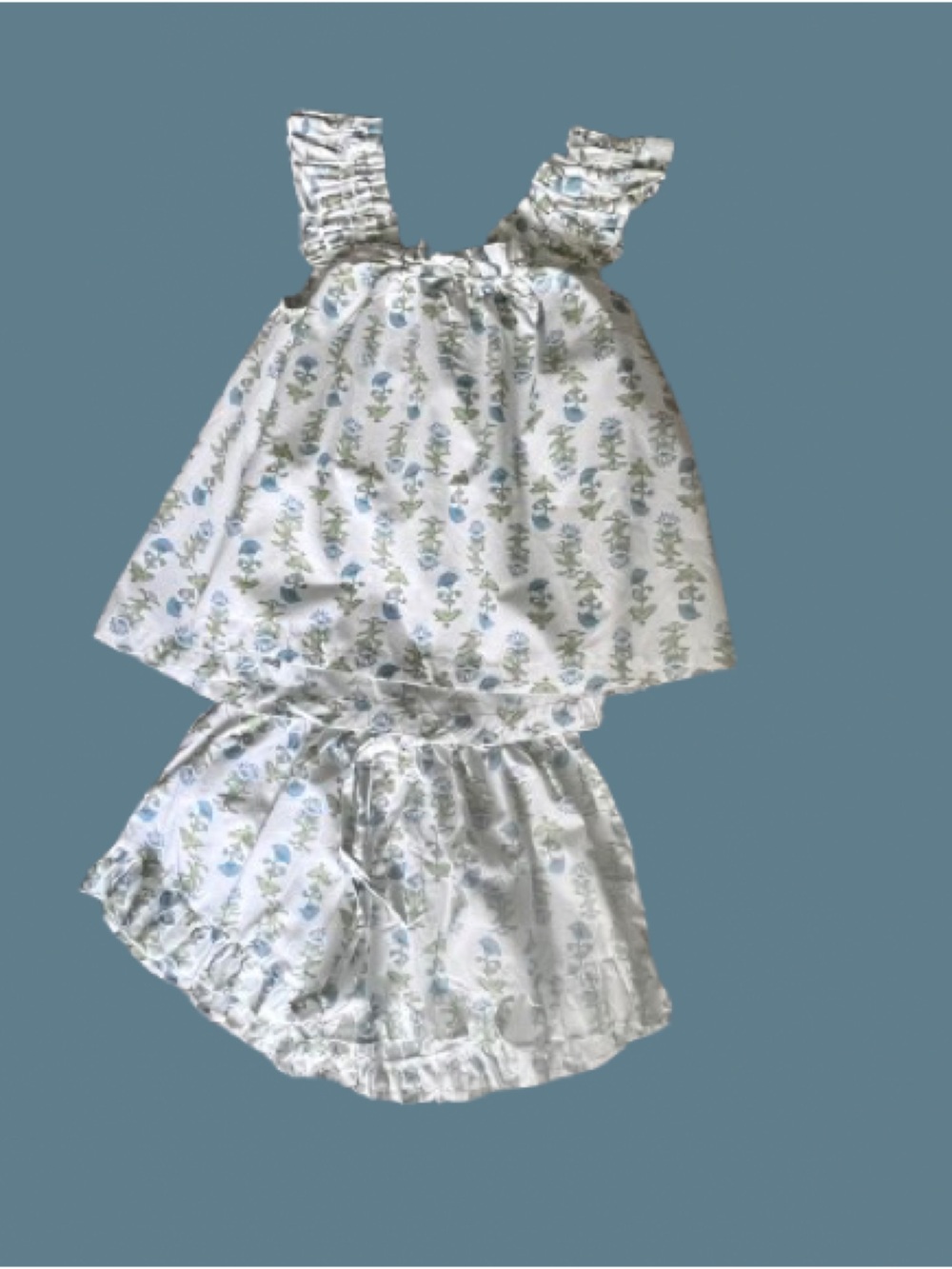 Piyama NWOT Nicolette Cotton Sleep Set Blue Lotus Flower Size S - Picture 6 of 9